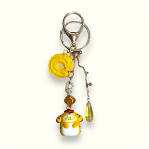Tiger Pompompurin Keychain – Cute Handmade Charm for Bags & Keys