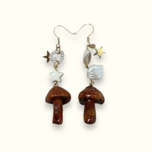 Handmade Mushroom Earrings – Real Mushroom Charm Jewelry