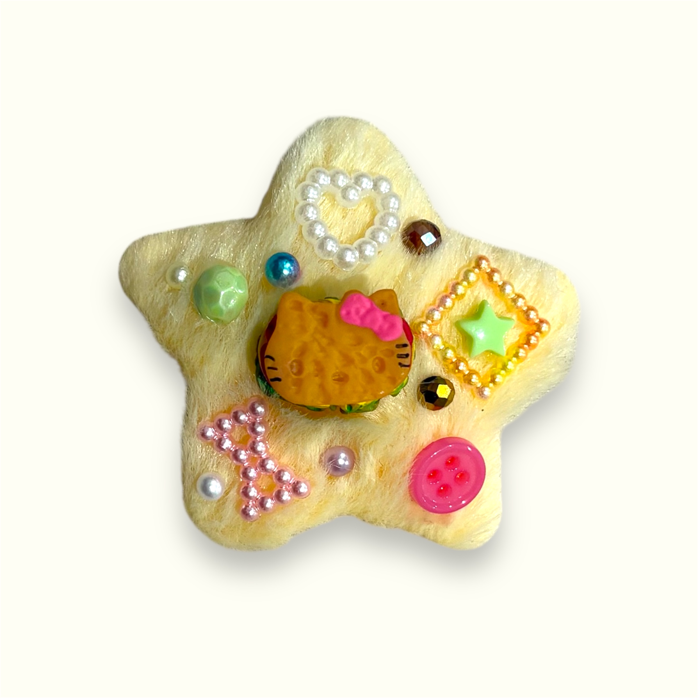 Hello Kitty Fluffy Star Hair Clip – Cute Kawaii Accessory