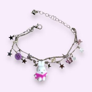 Thin Reading Miffy Silver Chain Bracelet – Tiny Treasures for Your Wrist