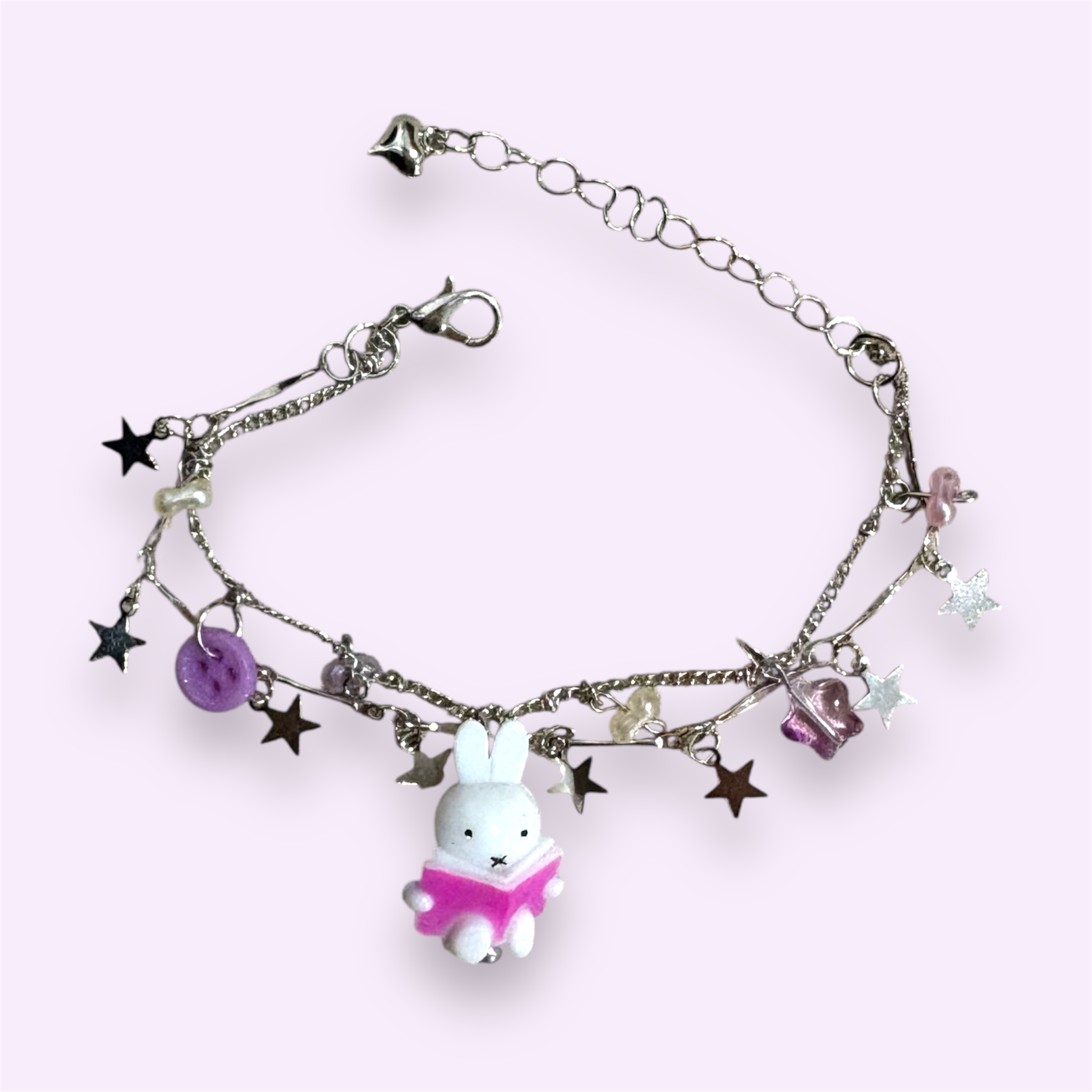 Thin Reading Miffy Silver Chain Bracelet – Tiny Treasures for Your Wrist