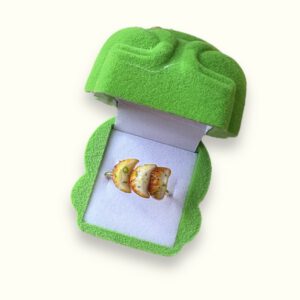 Mini Pan Fried Dumpling Ring – Playful Quirky Statement Jewelry