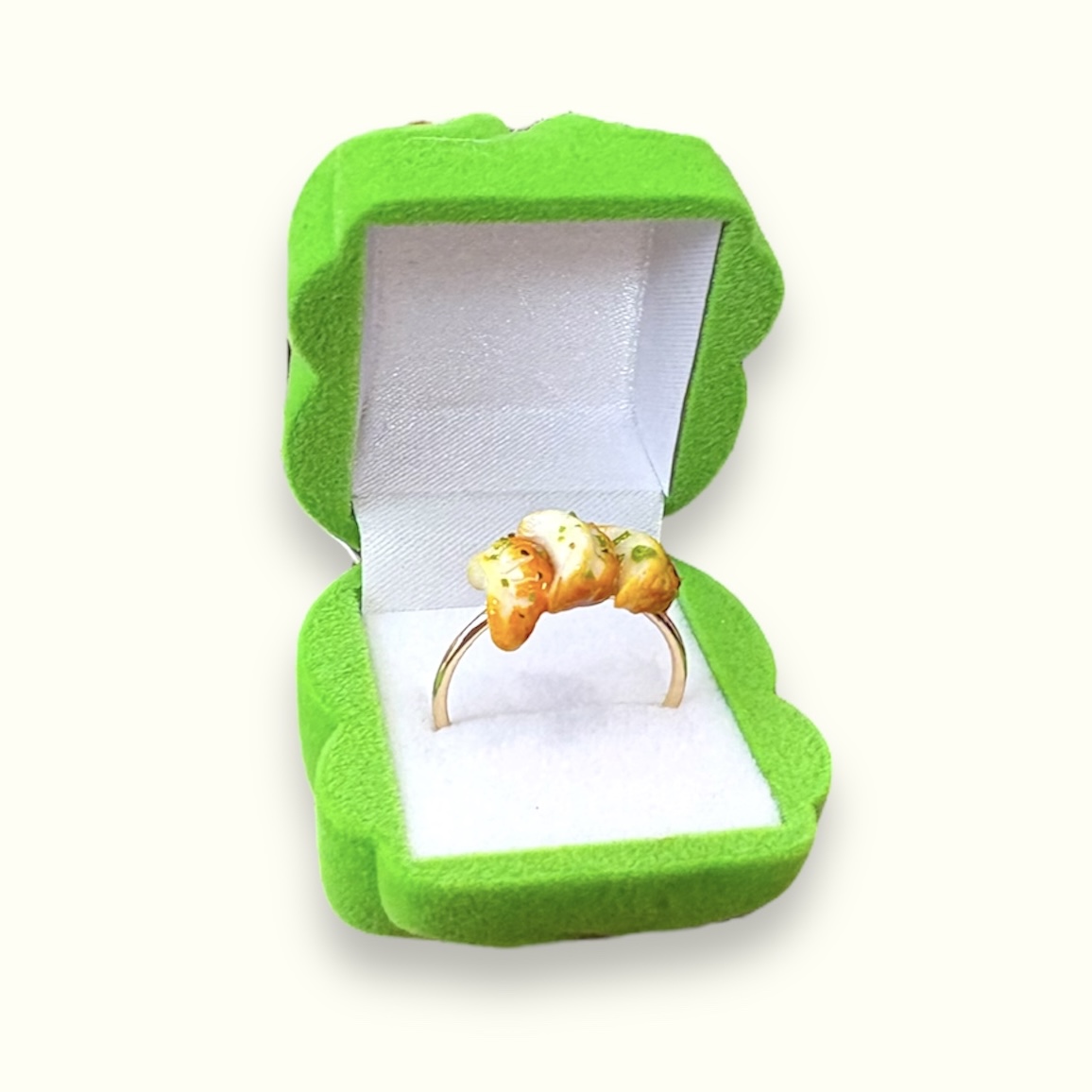 Mini Pan Fried Dumpling Ring – Playful Quirky Statement Jewelry - Image 2