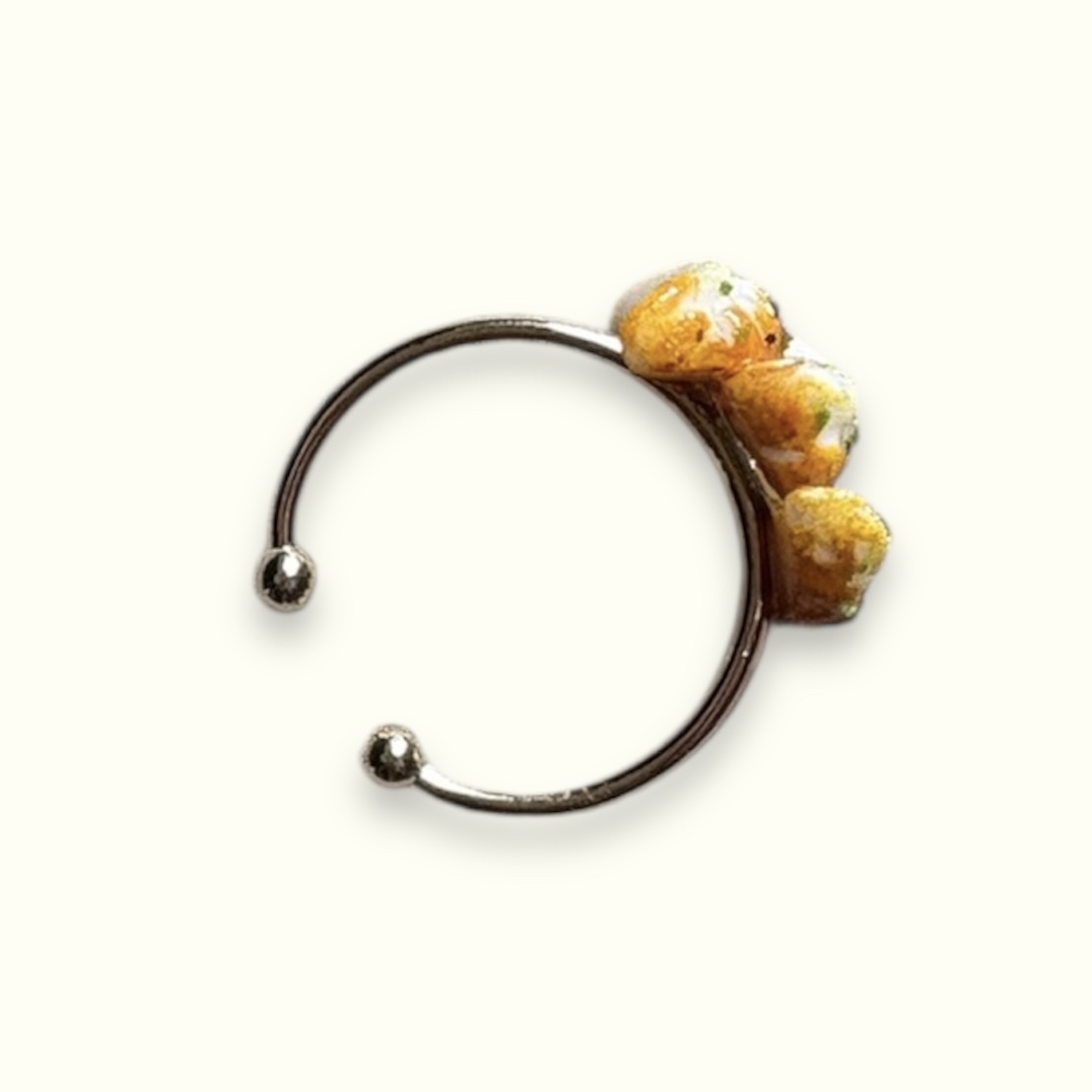 Mini Pan Fried Dumpling Ring – Playful Quirky Statement Jewelry - Image 3