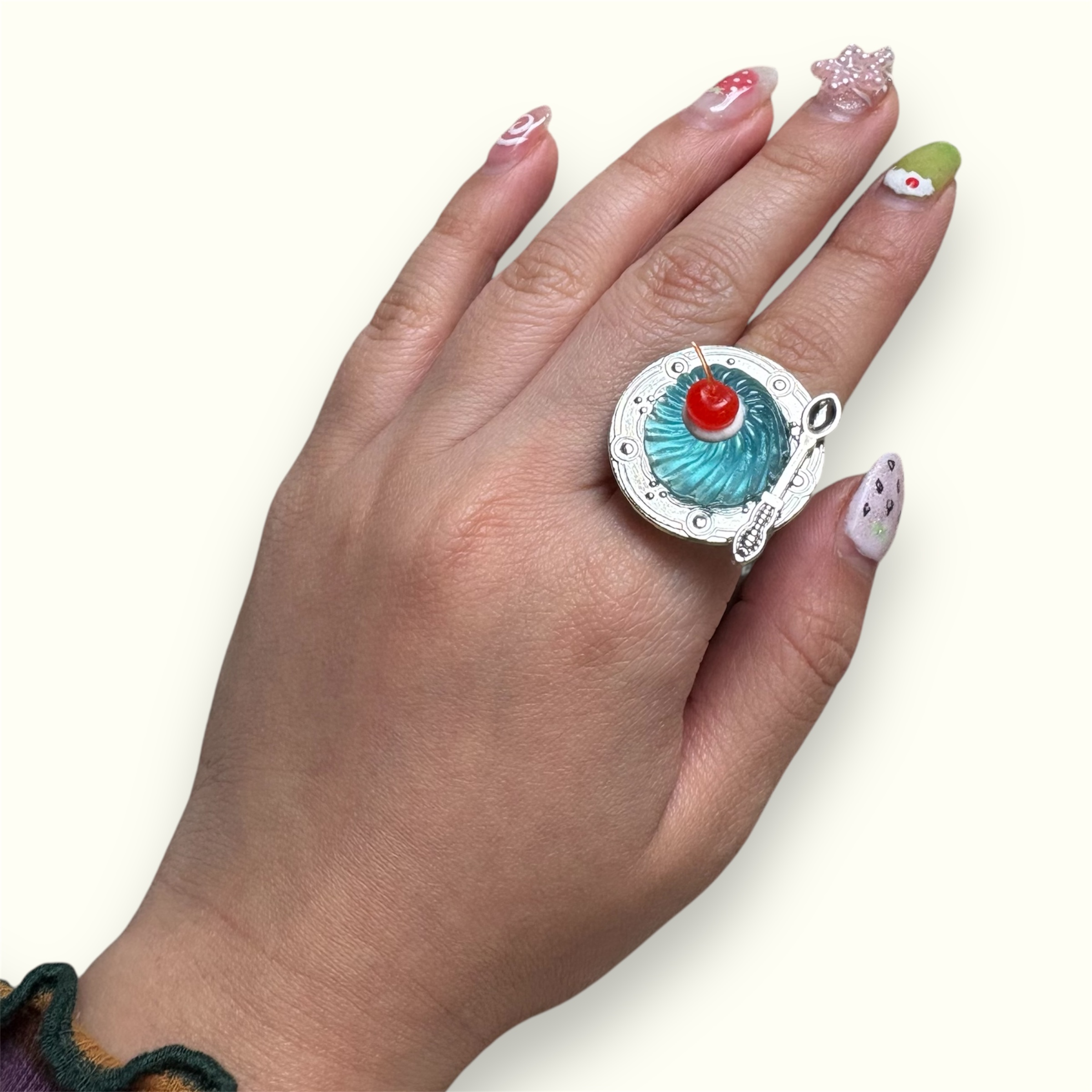 Japanese Style Blue Jelly Ring – Playful Quirky Statement Jewelry - Image 2