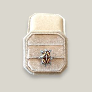 Red Cross Spike Ring – Cross & Spikes