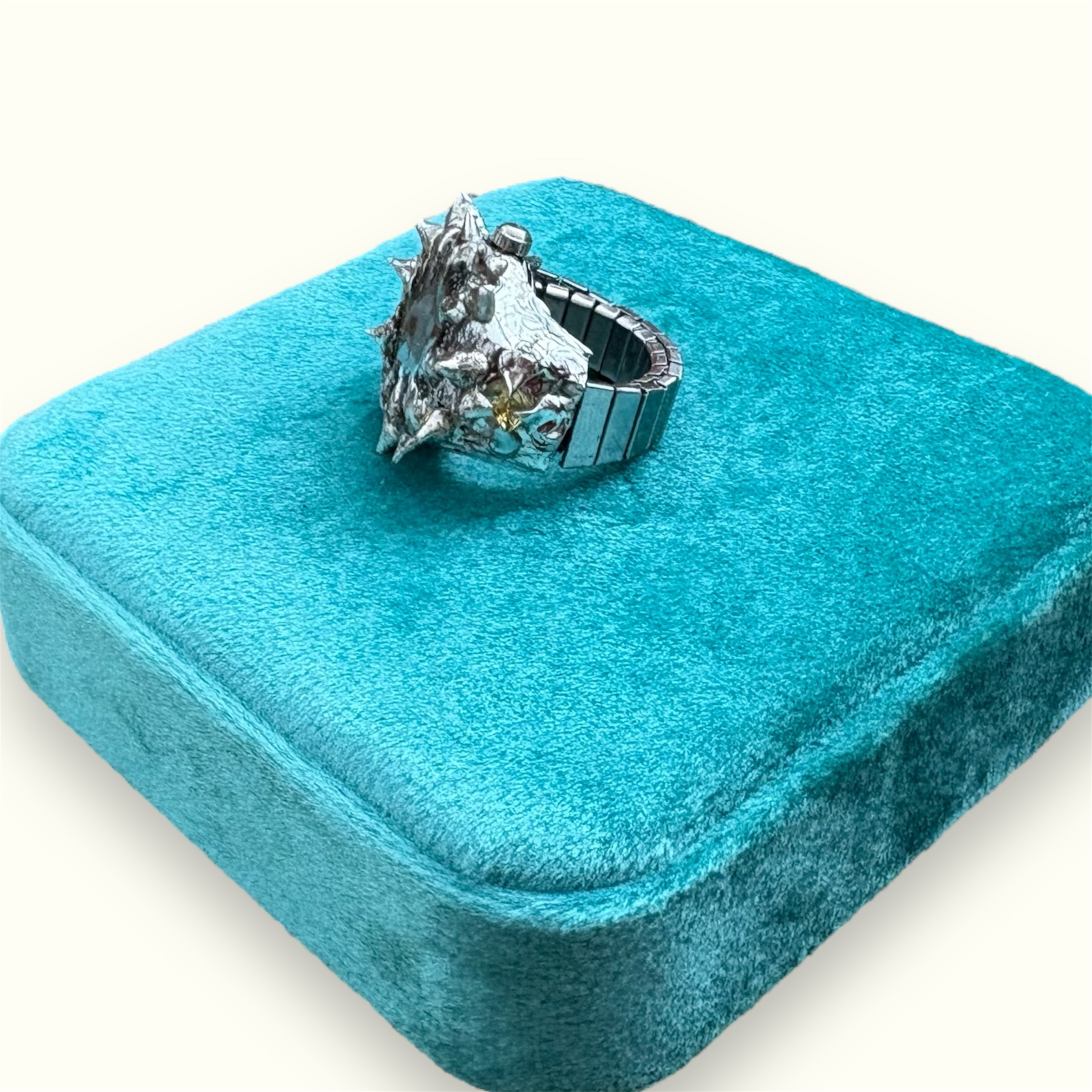 lightblue watch Spike Ring – Surrealist Punk Style - Image 4