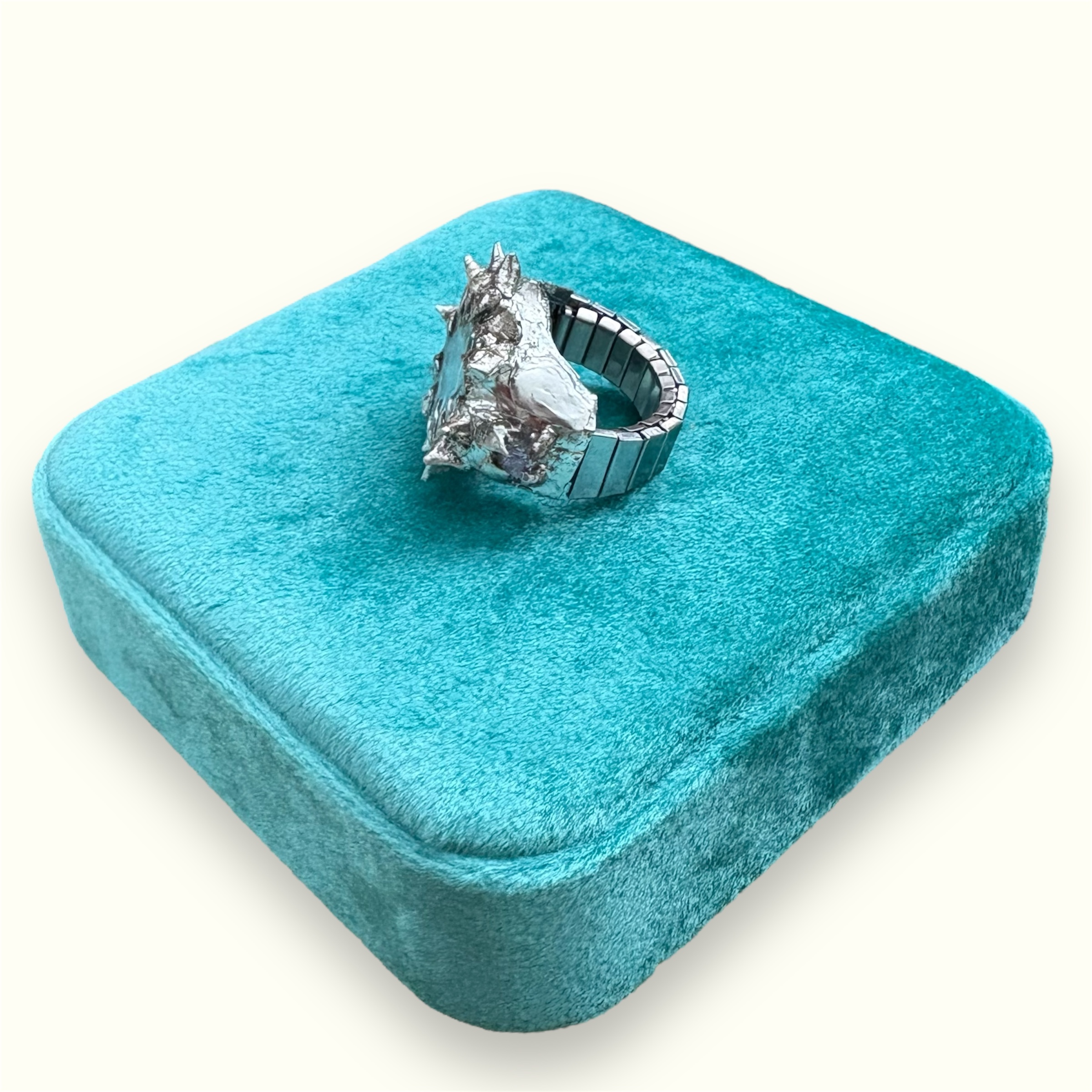 lightblue watch Spike Ring – Surrealist Punk Style - Image 3