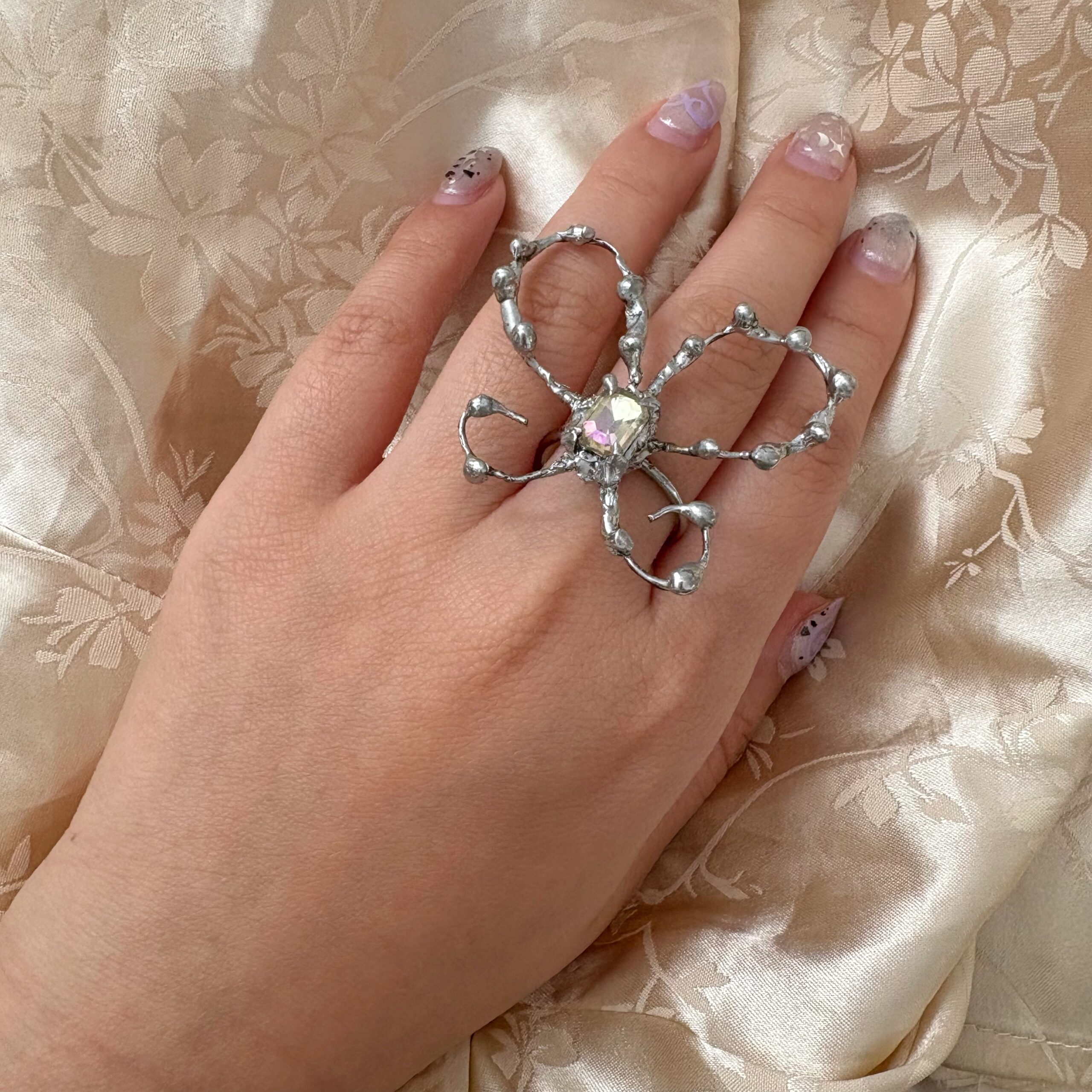 Molten Butterfly Ring – Cybercore & Iridescent Zircon - Image 2